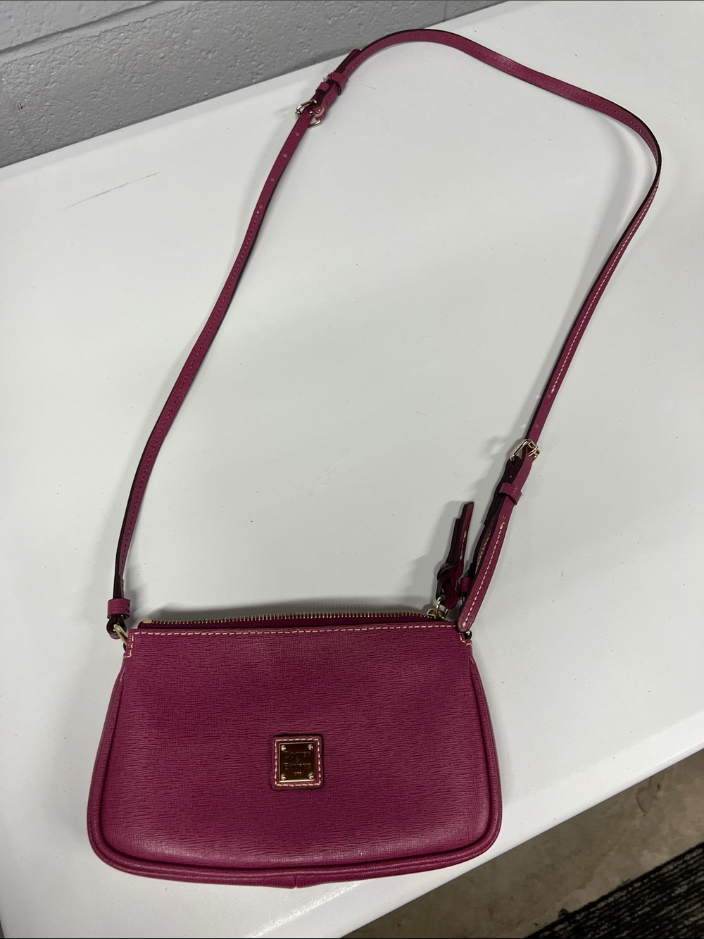 Dooney & Bourke Pebble Leather Crossbody Bag - Raspberry Pink